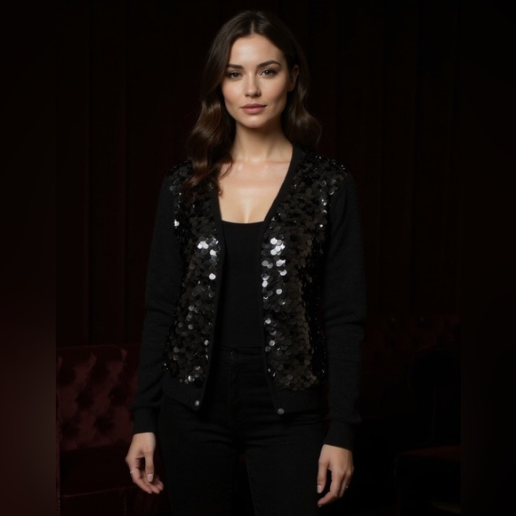 Pure Collection Sweaters - Pure Cashmere Collection. Gorgeous soft black cashmere and fun large sequins